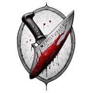 bloody butcher knife tattoo design idea