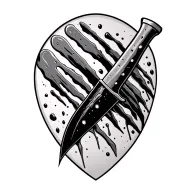 bloody butcher knife tattoo design idea