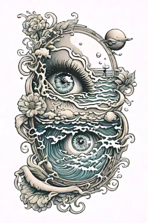 Give Your Tears to the Tide tattoo design idea
