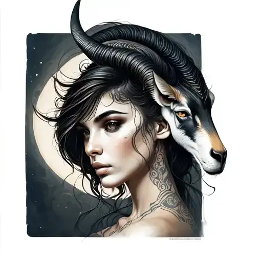 capricorn female tattoo design idea