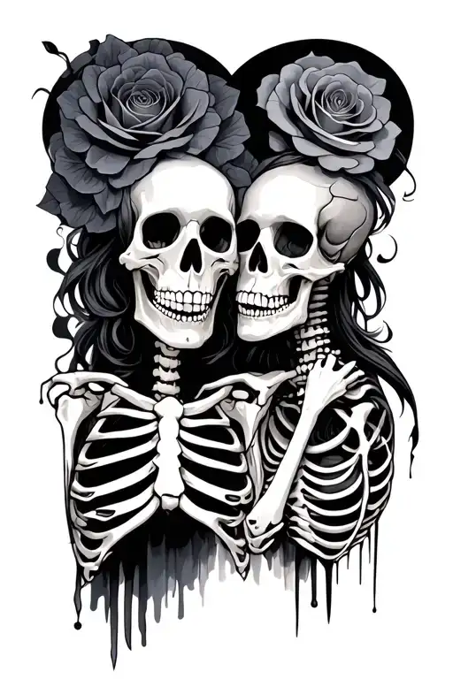 Skeleton Couple tattoo design idea