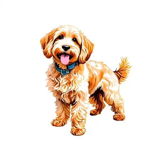 Goldendoodle tattoo design idea