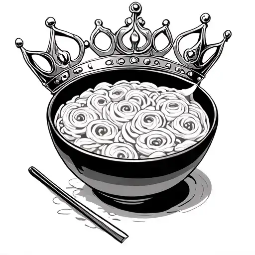 pho bowl with a crown. PhoKing across the bowl tattoo design idea