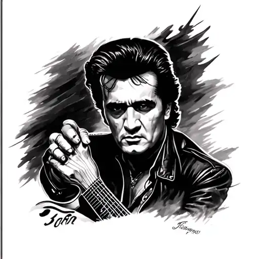 Johnny Cash tattoo design idea