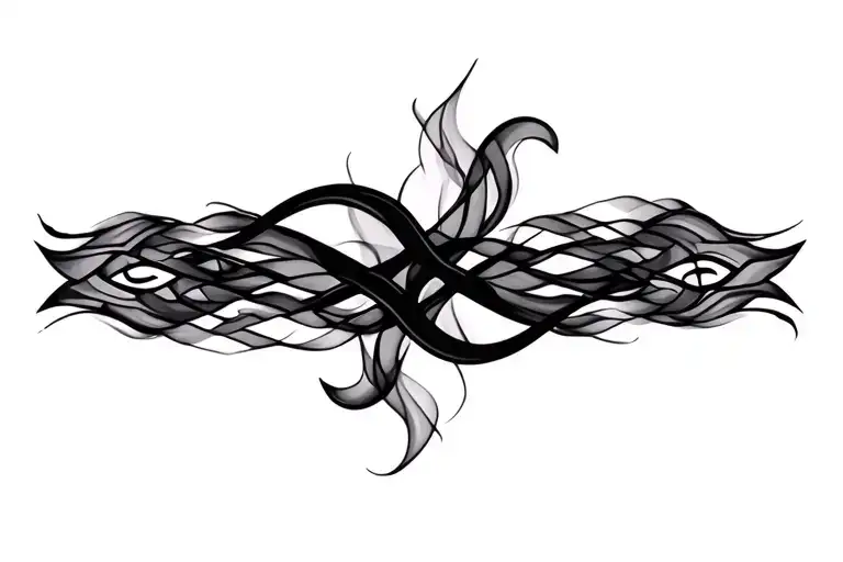 unalome indian symbole smoke forming the shape tattoo design idea