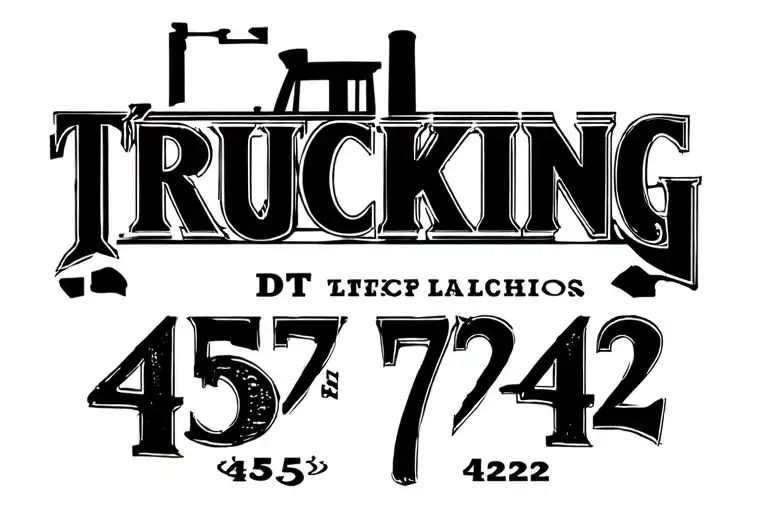 "DT Trucking 435 724 4252" semi truck oilfield tattoo design idea