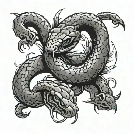 Snake eating itself around the arm tattoo design idea