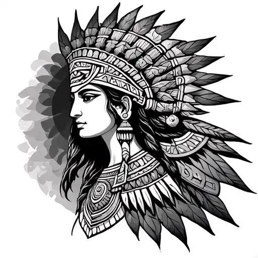 Aztec Goddess tattoo design idea