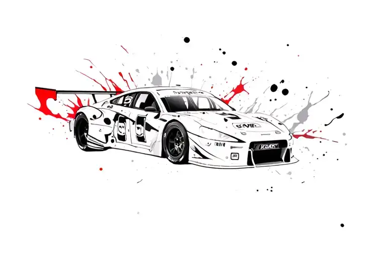 race car tattoo design idea