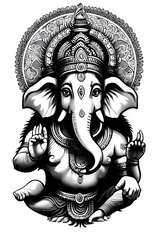 Drawing Of Hindu God Ganesha and to god shiva Tattoo tattoo design idea