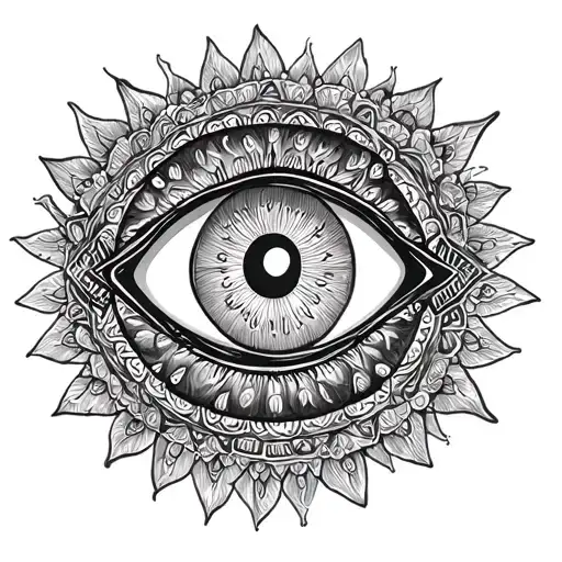Evil Eye Mandala tattoo design idea