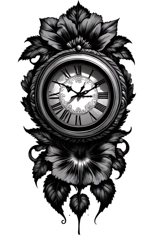 Morning Glory, Timepiece Clock: The central element tattoo design idea
