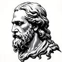 minimalistic tattoo of socrates thinking intelligence power tattoo design idea
