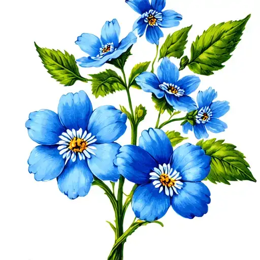 forget me not flowers tattoo design idea