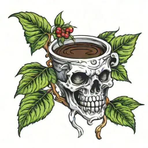 Coffee plant growing tattoo design idea