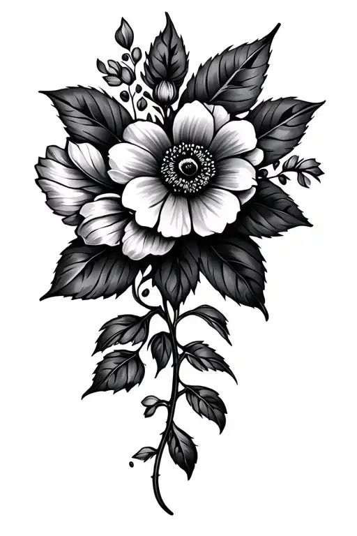 floral design tattoo design idea