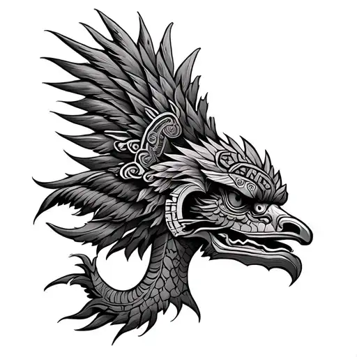 aztec god quetzalcoatl tattoo design idea