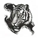 tiger face tattoo design idea