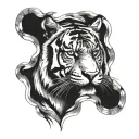 tiger face tattoo design idea