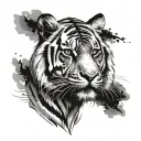 tiger face tattoo design idea