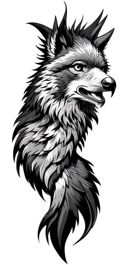 Eagle, Wolf, Lion tattoo design idea
