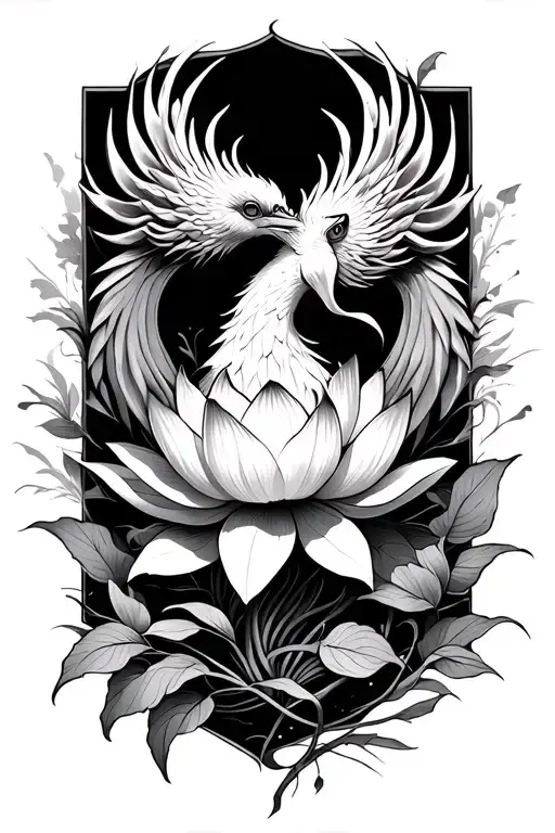 Lotus Phoenix tattoo design idea