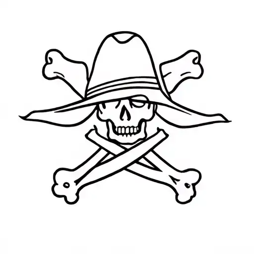 straw hat pirates Jolly Roger tattoo design idea