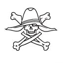 straw hat pirates Jolly Roger tattoo design idea