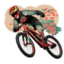 Mtb downhill race tattoo design idea
