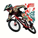 Mtb downhill race tattoo design idea