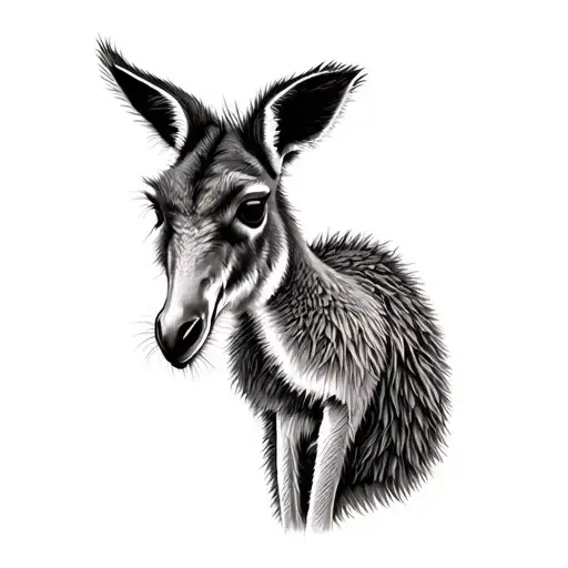 kangaroo and emu facin each other tattoo design idea