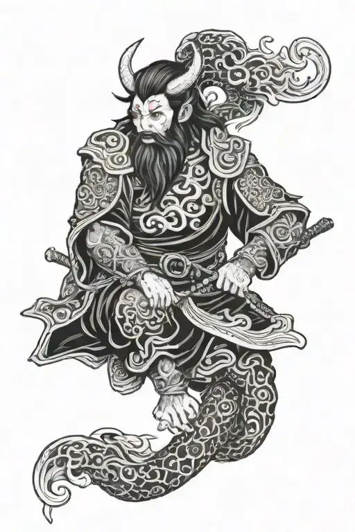 Surtr Norse god Irezumi tattoo based tattoo design idea