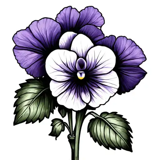 african violet tattoo design idea