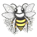 bee dressed up as a ghost  tattoo design idea