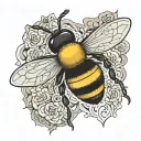 bee dressed up as a ghost  tattoo design idea