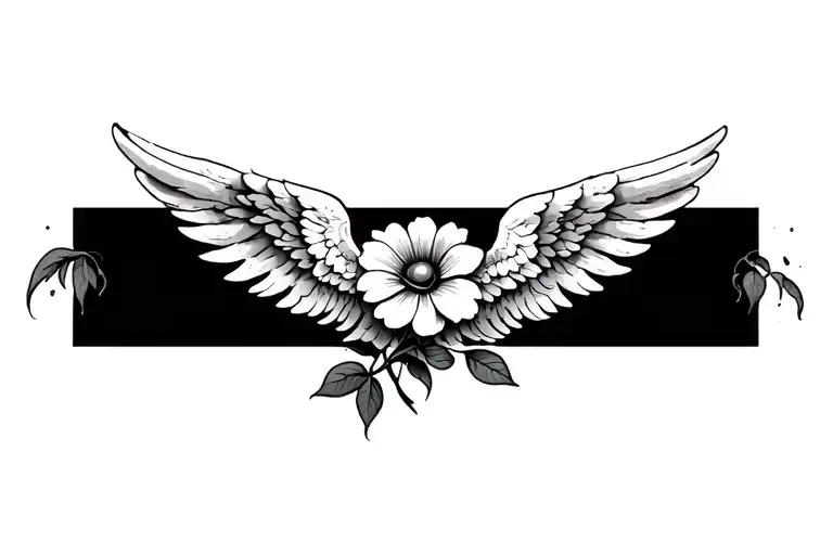 Weeping Angel and flower intertwined tattoo design idea