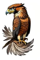 red tailed hawk tail feathers tattoo design idea