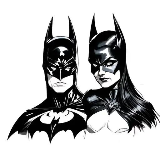 Batman and Catwoman tattoo design idea