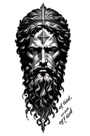 god face "son of god, soldier of god" written along tattoo design idea