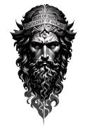 god face "son of god, soldier of god" written along tattoo design idea