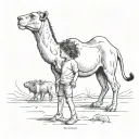 transitioning from being a camel carrying burdens to a lion learning to say no thanks to the playfulness of human child tattoo design idea