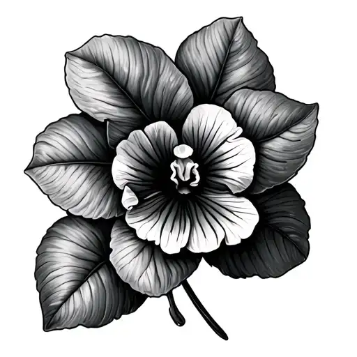 African Violet tattoo design idea