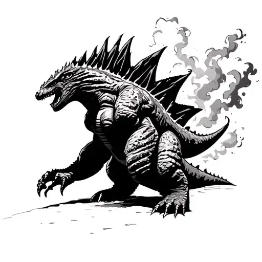 Godzilla, atomic breath tattoo design idea