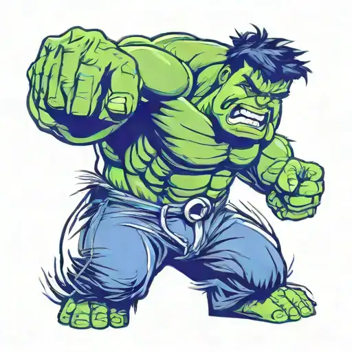 hulk punching fist tattoo design idea