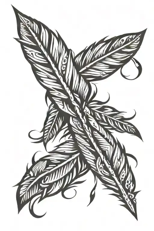 native american indian feathers tattoo design idea