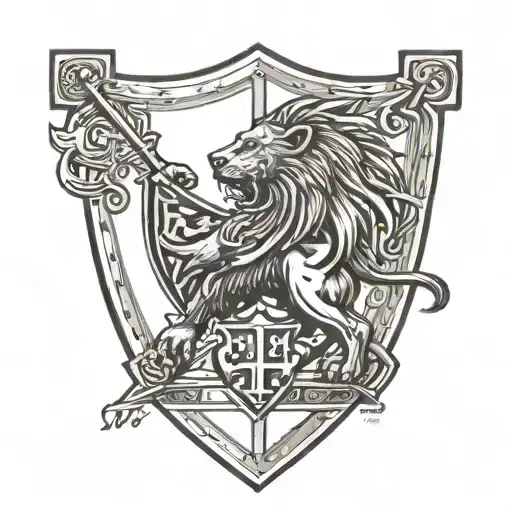 Isaiah 41:10, knights Templar shield, lion  tattoo design idea