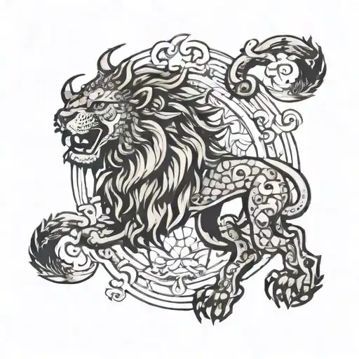 i'm 1 month come to korea for bachelor degree from mongolia. i have 2 tattoo. first one is my astrology sign leo.   tattoo design idea