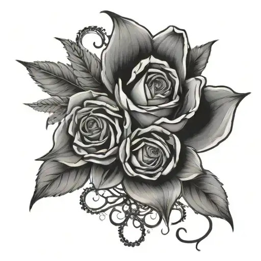 Springs of sage and lavender tied with beads and in the steam love you Everlasting  tattoo design idea