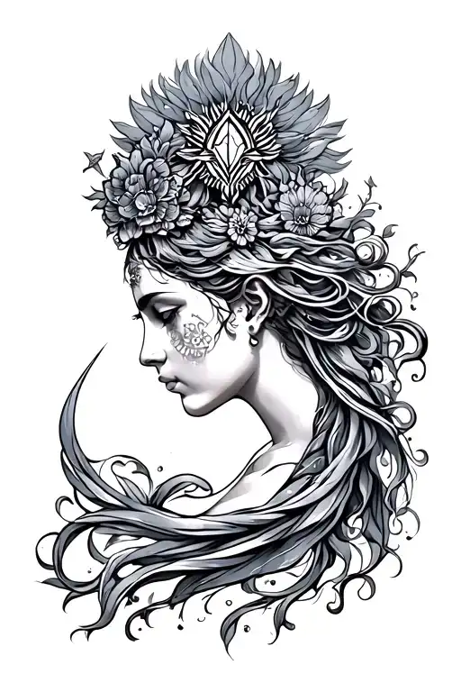 Virgo and Aquarius symbol tattoo design idea
