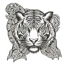 tiger standing tattoo design idea